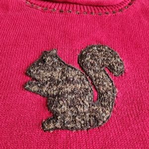 C.J. Banks Brown Squirrel Red Sweater Hand Embroidered 2X